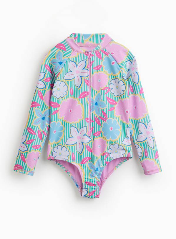 Floral Stripe Rash Body Swimsuit 2-3 years